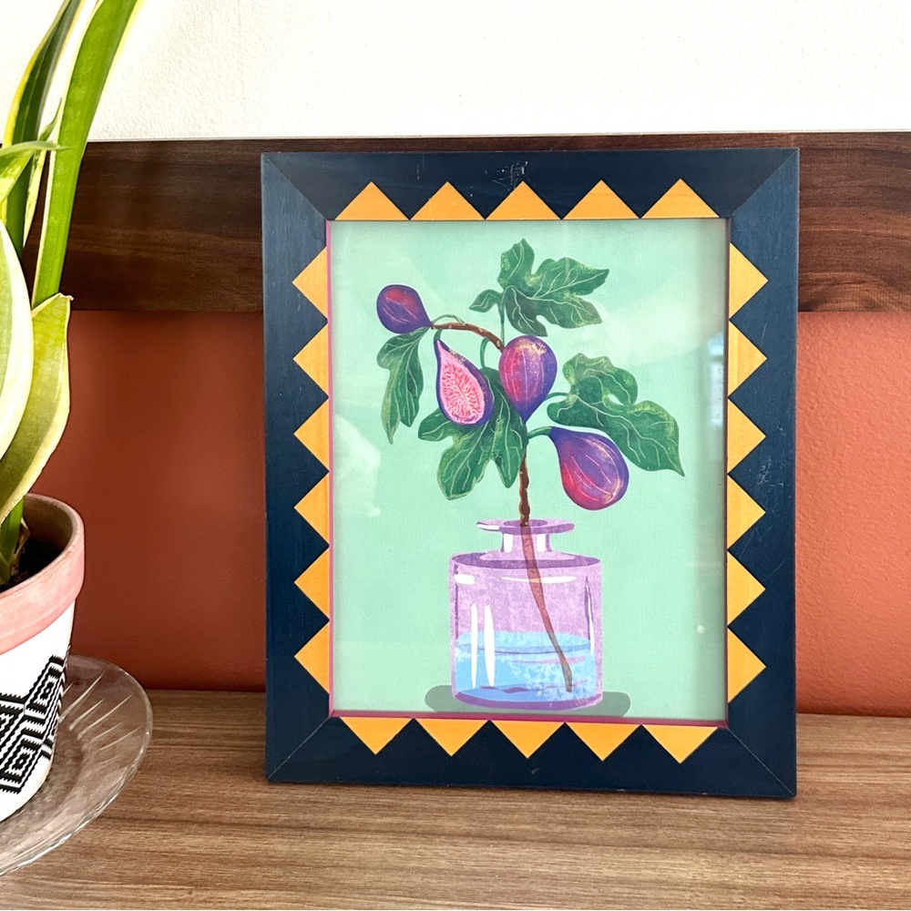 Figs Branch in Water Fruit Fig Canvas Art Print Artsy Colorful Framed Wall Hang